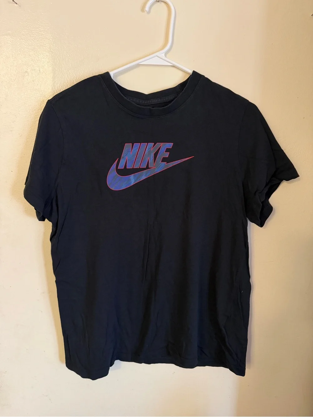 Nike Black Kids' Short Sleeve Tee with Neon Pegasus Graphic